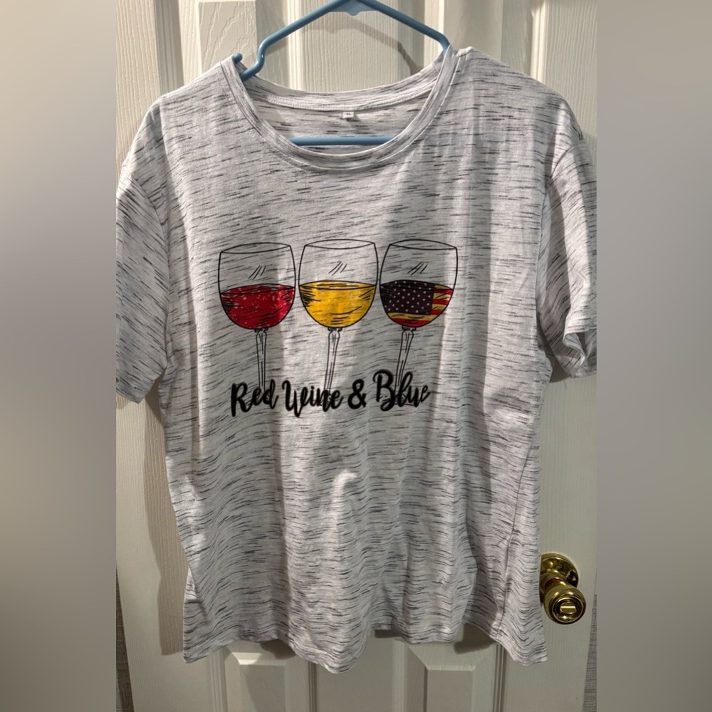 Red Wine & Blue Graphic T-Shirt